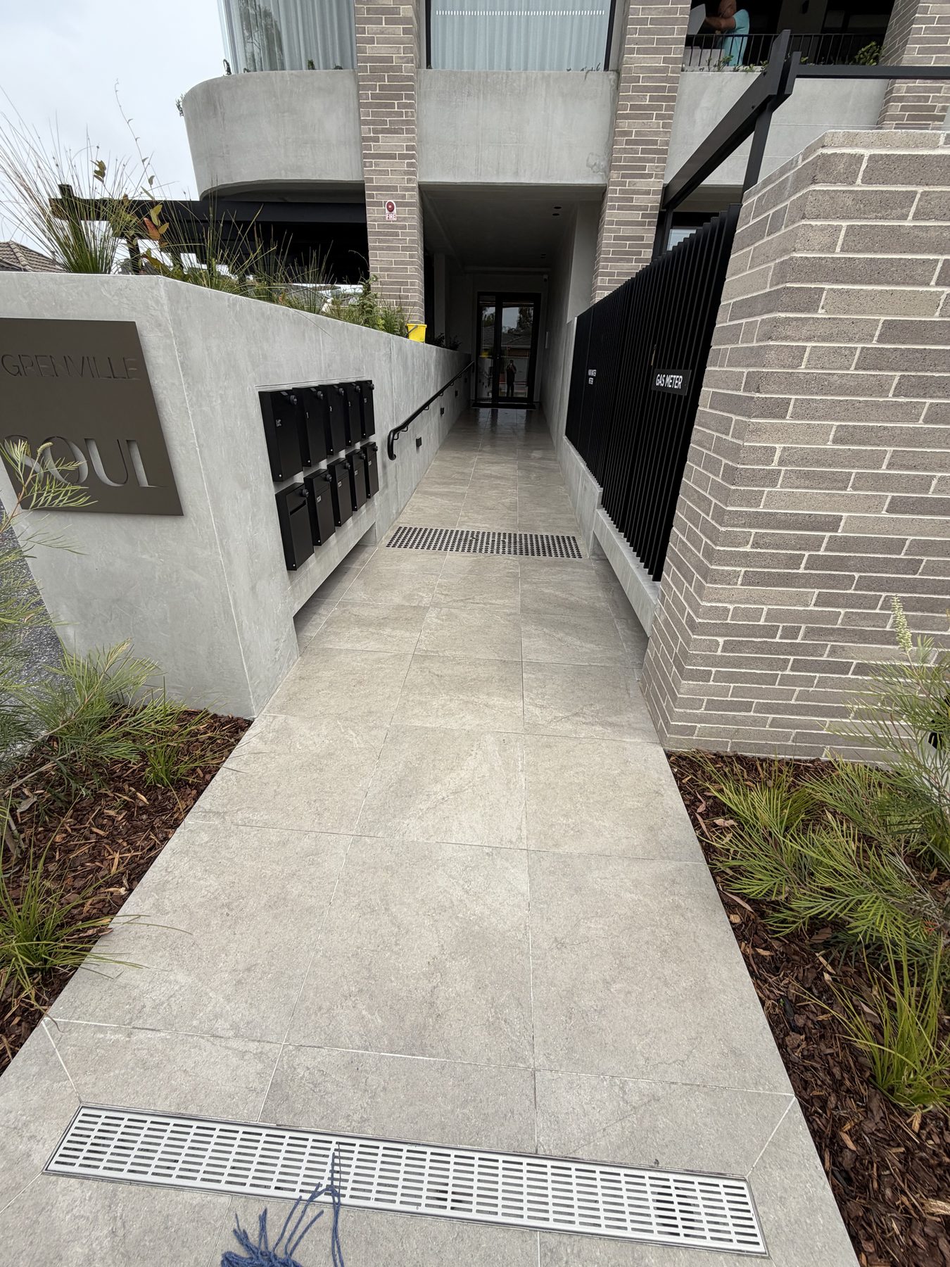 High-end apartment entry walkway