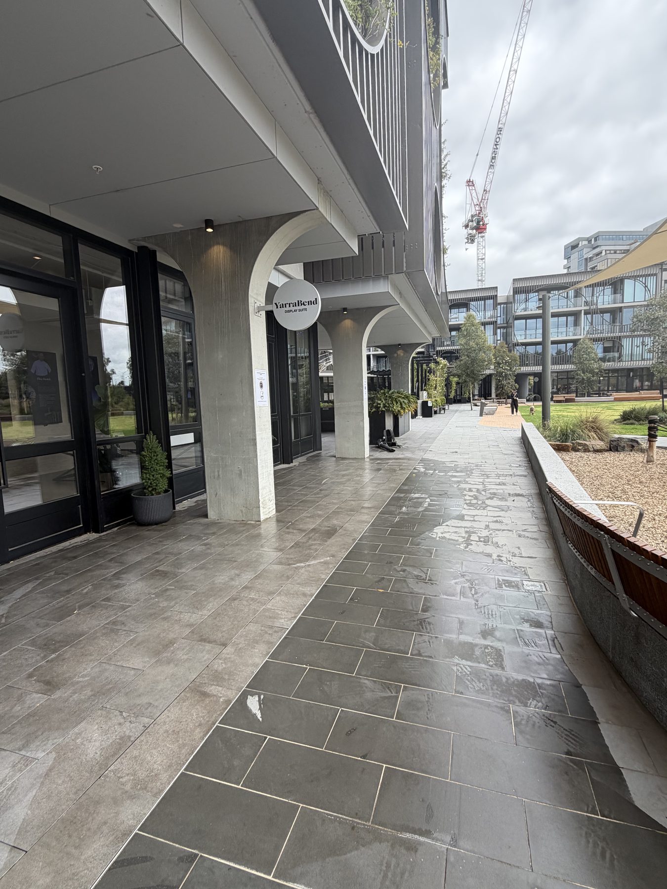 Covered walkway and premium tile finish